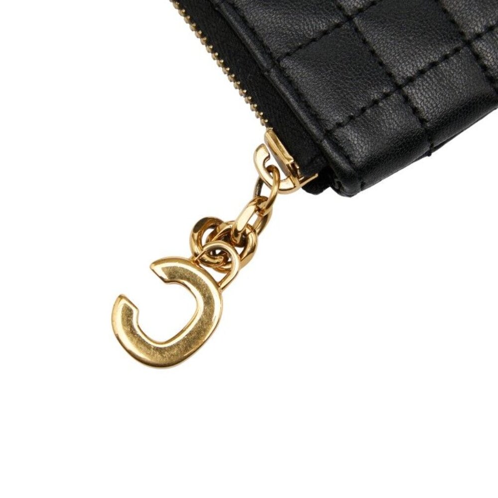 Celine Ccharm Quilted Coin Case Card Case Black Leather - Picture 8 of 10